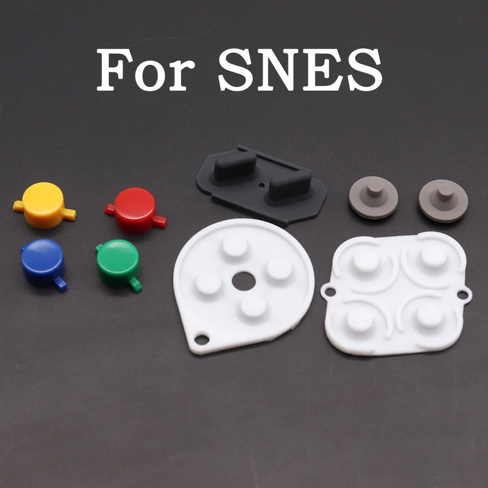 1Set For SNES ABXY Buttons Conductive Rubber Pad Set For Nintend Super Famicom SFC Controller A B X Y DIY Plastic Key Kit