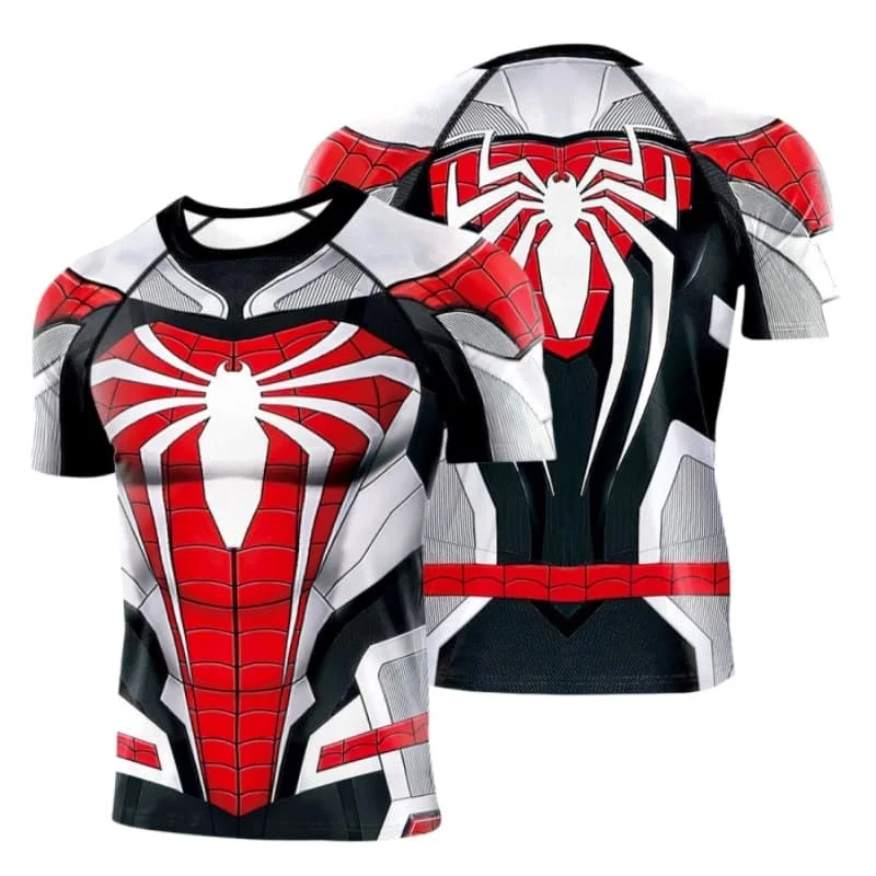 Superhelden-Spider-Man 3D-Druck-Trikot-T-Shirt für Herren, atmungsaktiv, schnelltrocknend, kurzärmelig, Sommer-T-Shirt, passende Familienkleidung – Detail 8