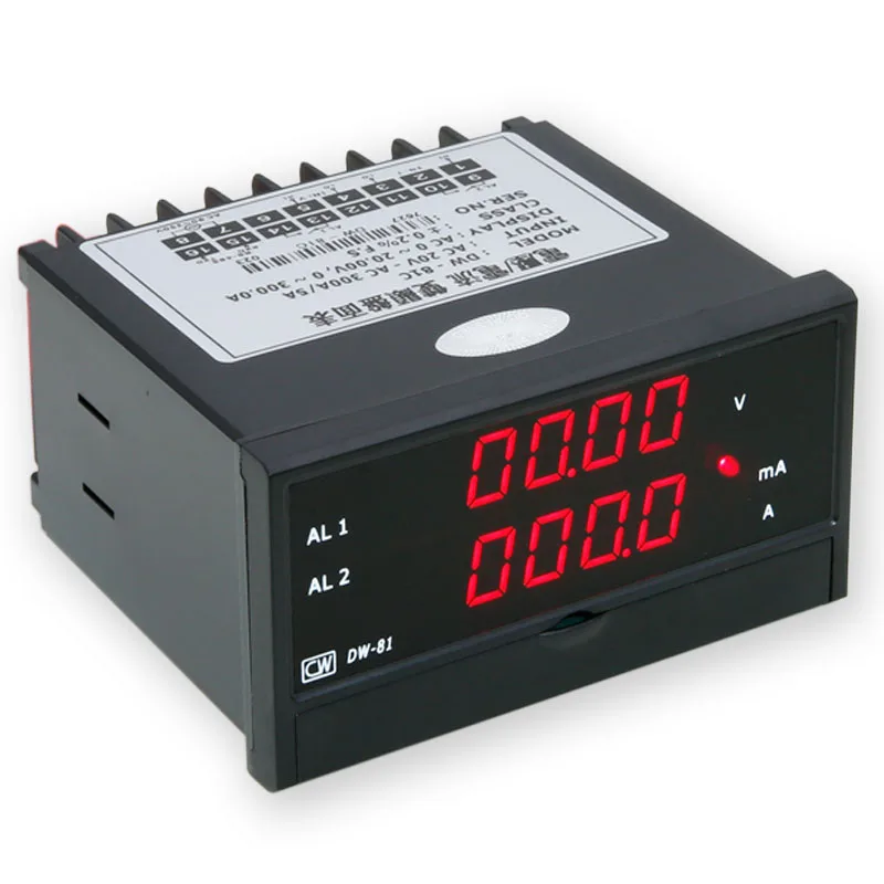 

DW-81 intelligent voltmeter ammeter digital display dual display 485 communication AC DW-81 upper and lower limit alarm DC