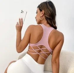Breathable Sports Bra Fitness Top Seamless Yoga Bra Shockproof Crop Top Women Push up Sport Bra Gym Workout Top
