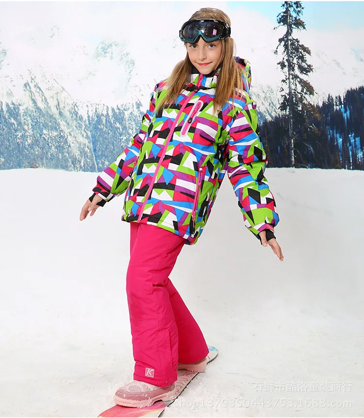 Traje de Esquí para Niños, Chaquetas Impermeables y Cálidas para Niños y Niñas, Abrigos para Deportes de Montaña, Ropa de Invierno, Overoles, Traje de Nieve para Esquiar 123