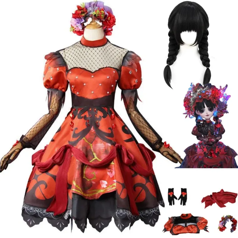 Juego Identity VMemory Cosplay disfraz niña señorita Granada princesa vestido peluca mujer Kawaii lindo carnaval H8;c'4,t;6.j'2;