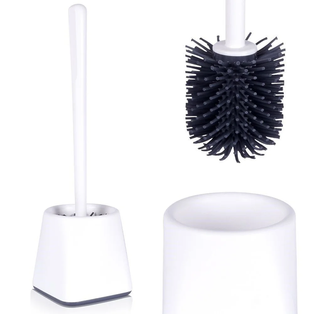 Wc Siliconen Toiletborstel Met Witte Standaard