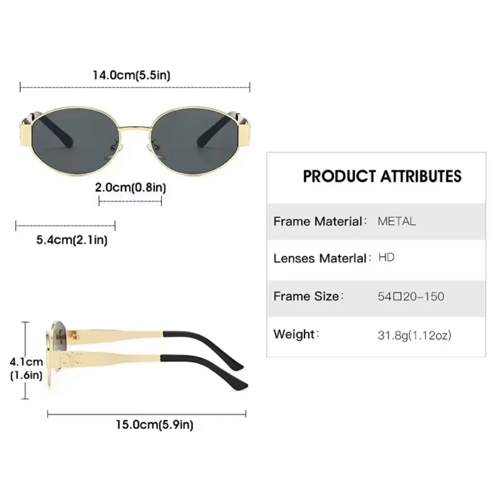 Luxury Metal Brand Sunglasses for Men and Women Unisex Designer Fashion Sun Glasses Oval Unisex Stylish Eyewear Shades image 3