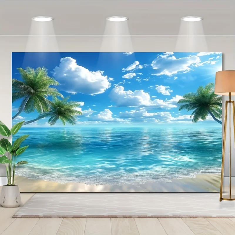 Summer tropical beach scenery tapestry polyester fiber wall hanging indoor/outdoor wall decoration home decoration