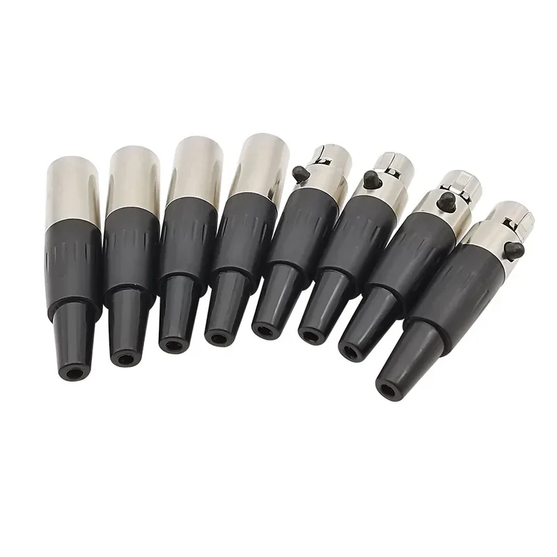1Pair Mini XLR Male Female Plug Wire Connector Soldering Audio Cable Socket Adapter for MIC