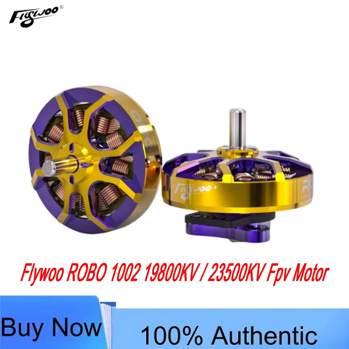 Flywoo ROBO 1002 19800KV/23500KV FPV Motor - Gold/Purple, for Whoop & Toothpick Drones