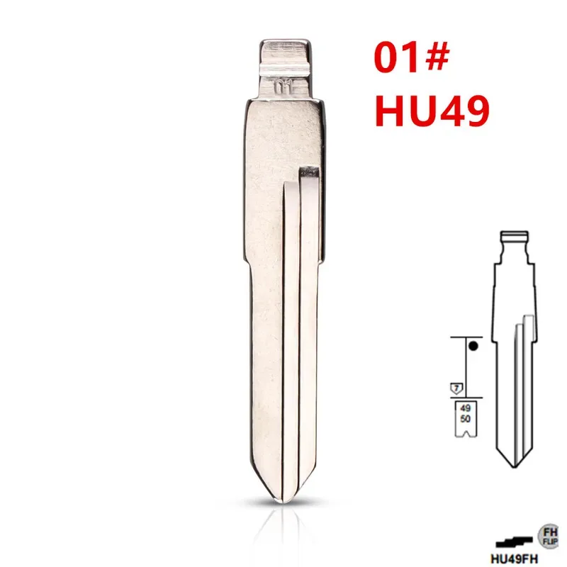 

10pcs Uncut flip Metal key blade 01# HU49 for VW Jetta Santana for KD keydiy xhorse VVDI remotes universal No.01