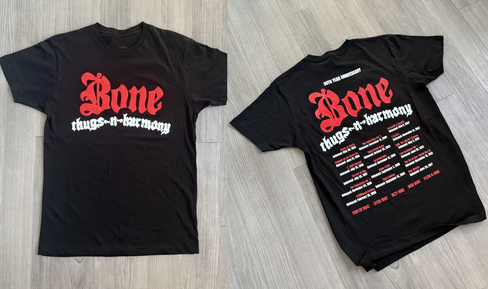 Bone Thugs-N-Harmony Shirt Black 30th Anniversary Graphic Tee Rap AR029