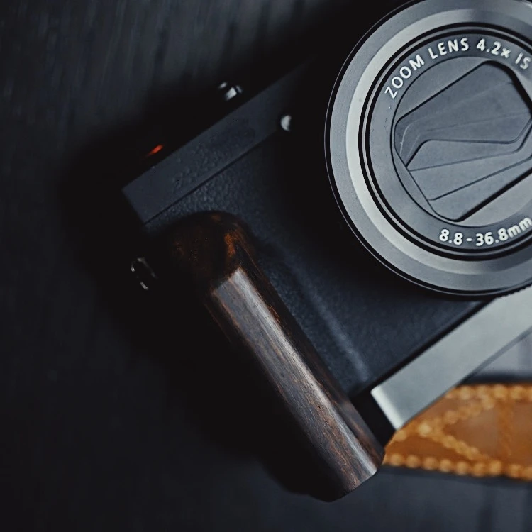 لكانون PowerShot G7 X G7X لوحة الإفراج السريع مقبض خشبي قبضة L-شكل لوحة مع قبضة خشبية كاميرا قبضة اليد قوس #2