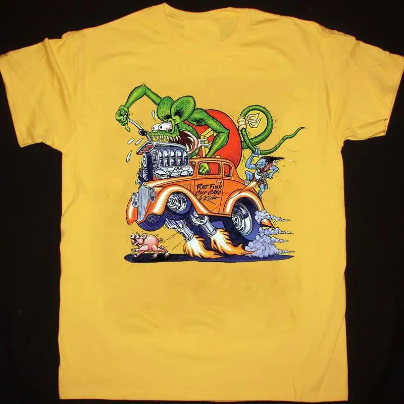 НОВАЯ желтая футболка ED ROTH RAT FINK