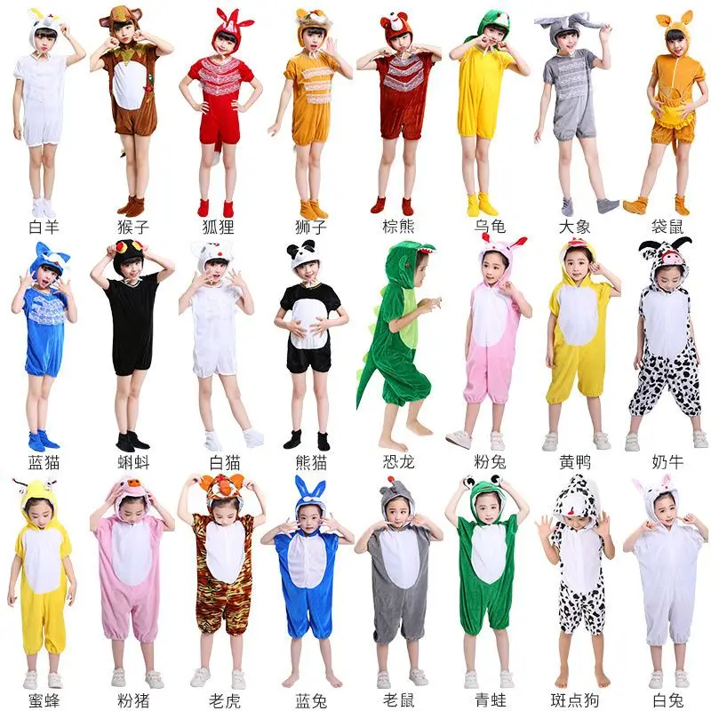 Kids Children Costume Halloween Animal Clothing Cosplay Bird Chick Rooster Bat Eagle Pigeon Jumpsuit Stage Show Carnival Party