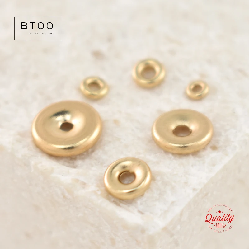 Echte 14K Goldfilled Flache Rondell-Perlen Goldperlen für Schmuckherstellung Handgemachtes DIY-Zubehör Gold-Schmuckkomponenten Saatperlen – Detail 9