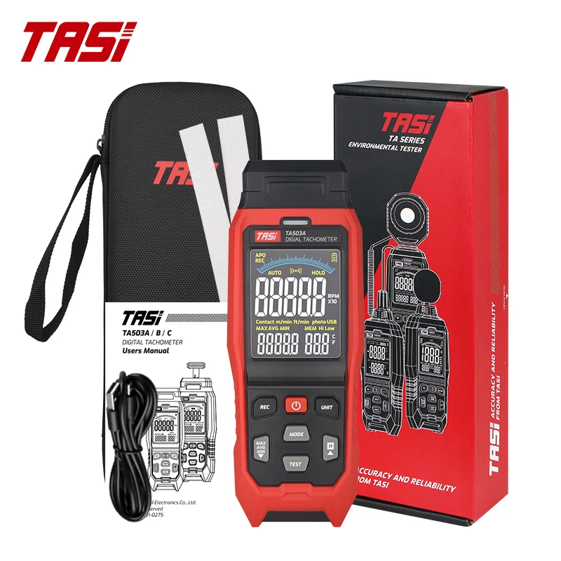 Imagem -04 - Tasi-sem Contato Velocímetro Digital Laser Medidor de Velocidade Tacômetro Rpm Display Ta503a Ta503b Ta503c