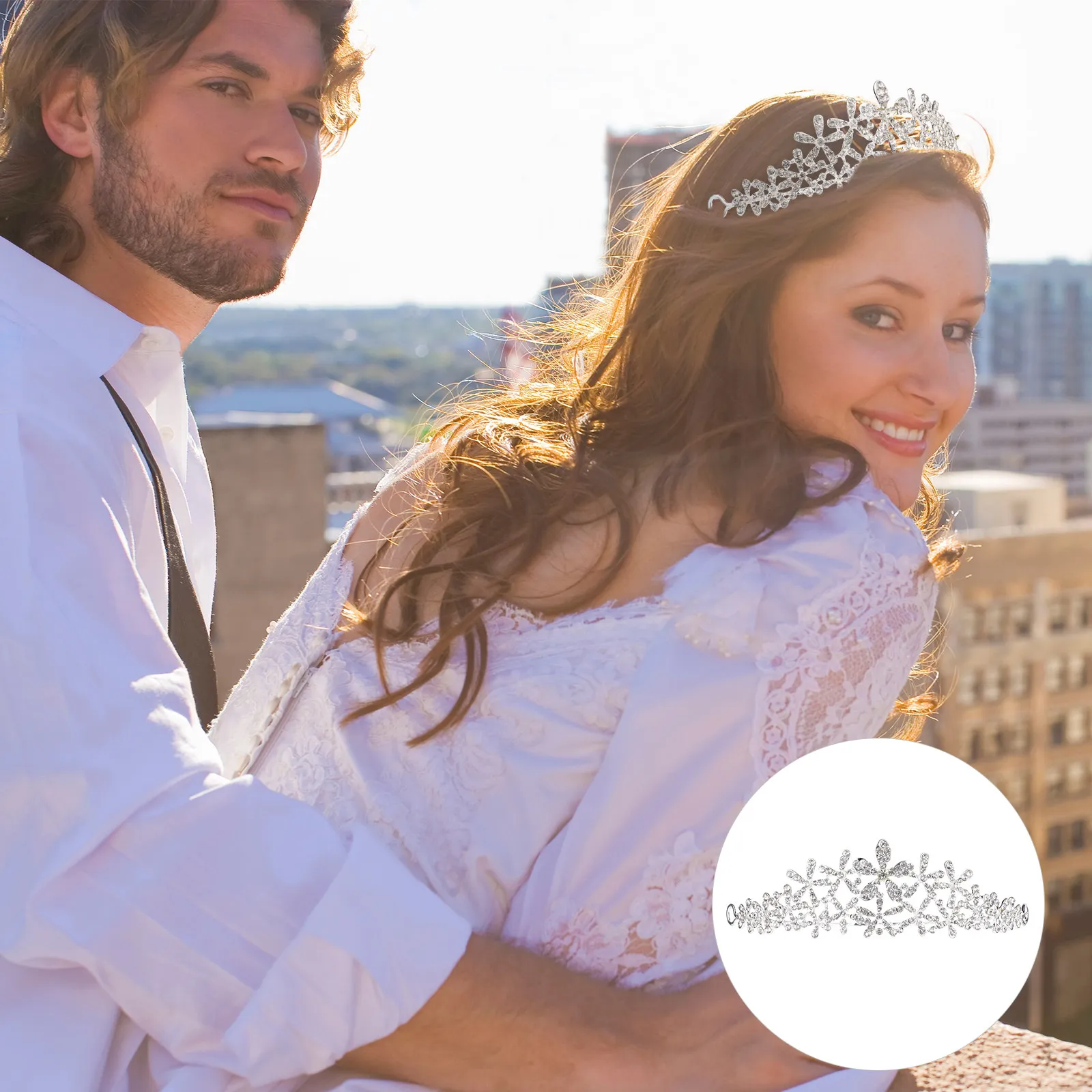 

Bridal Crown Alloy Snowflake Rhinestone Headband Elegant Wedding Hair Accessories Party Hair Hoop Fashion Photo Props