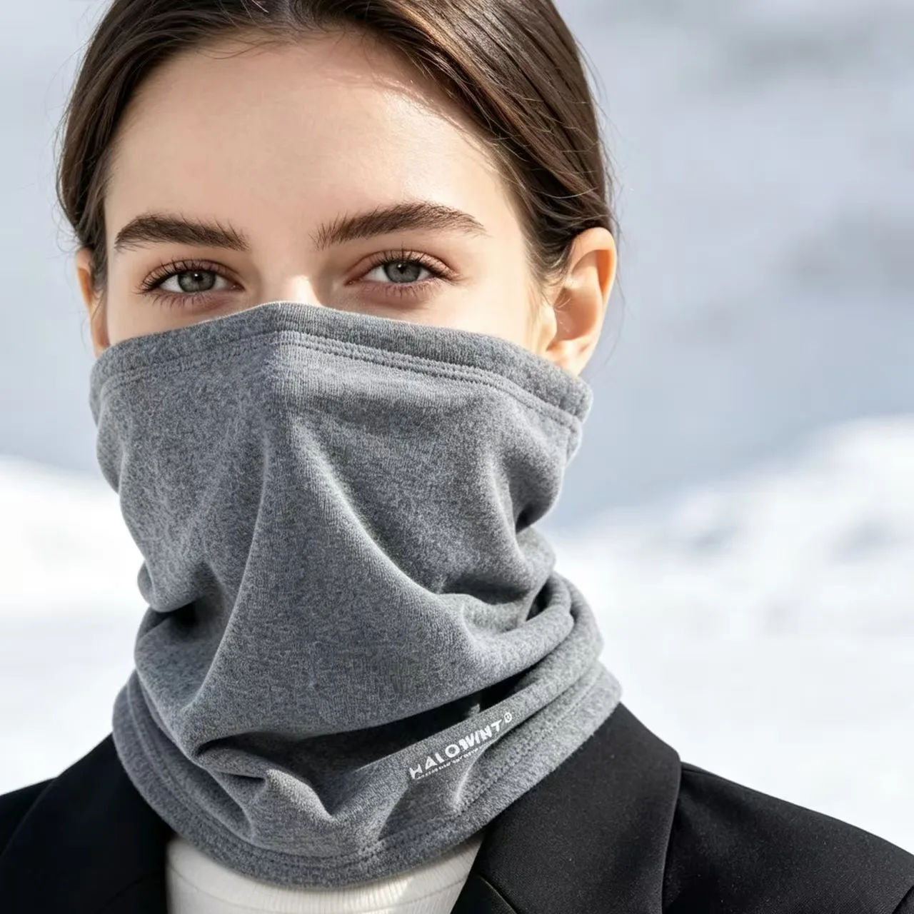 Unisex Fleece Neck Warmer Windproof Breathable Face Gaiter, Outdoor Ski Cycling Multifunctional Tube Scarf
