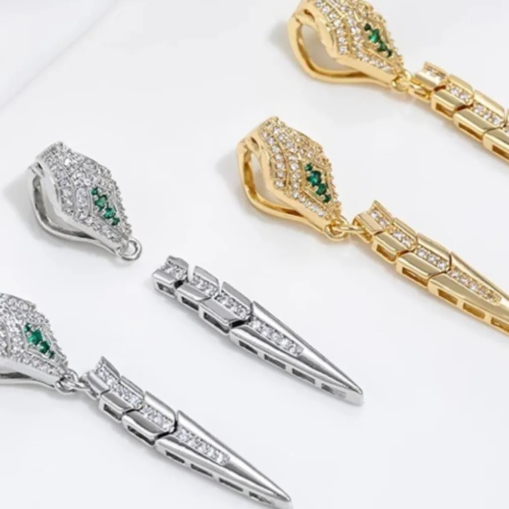 

Медные застежки 14-каратное золото Цвет Циркон Аксессуары для головы змеи Пряжка из змеиного жемчуга DIY Ручная работа Пряжка для соединения Аксессуары Materia