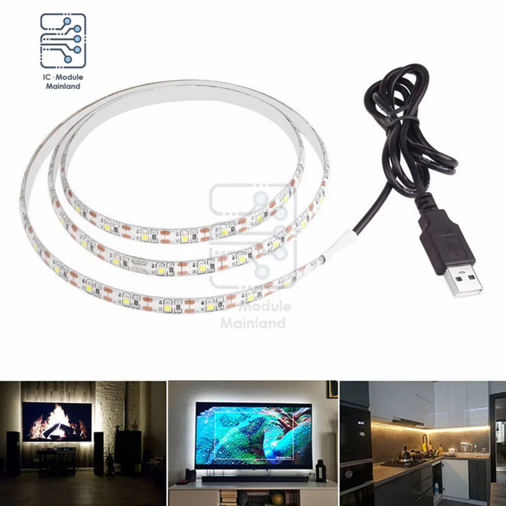 DC 5V USB LED Strip 2835 White Warm White LED Strip TV Background Strip Home Decoration Light 1.6M LED Strip Light