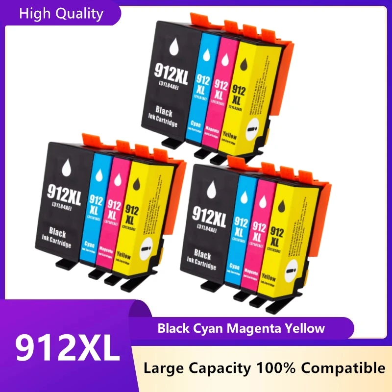 Compatível para cartucho de tinta hp 912 912xl hp912 officejet 8010 8012 8013 8014 8015 8017 8018 8020 8022 8023 8024 8025 impressora