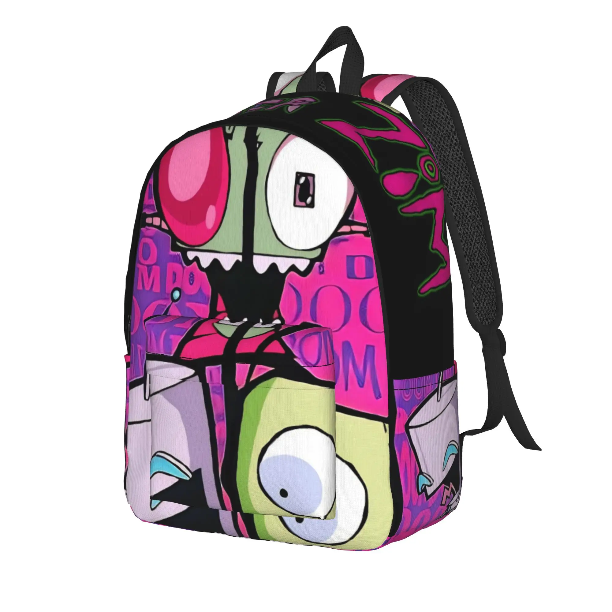 Invader Zim Gir Dib Robot Backpack American Animated Workout Backpacks Male Design Soft School Bags Modern Rucksack