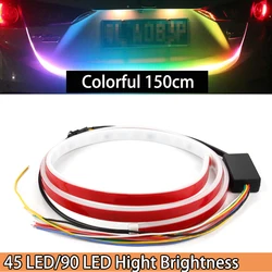 Universal 150CM Rear Car Trunk Light Strip Neon Warning Light 90 Led Automotive Led Tape RGB Reverse Dynamic Streamer Lighting