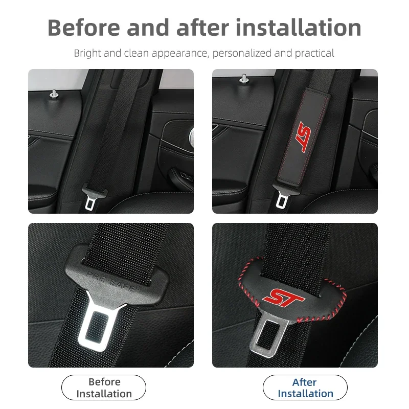 Carbon Fiber Style Car Seatbelt Strap Cover Anti Wear Cushion Cap for Mondeo Taurus Escape Ranger Everest Edge Kuga