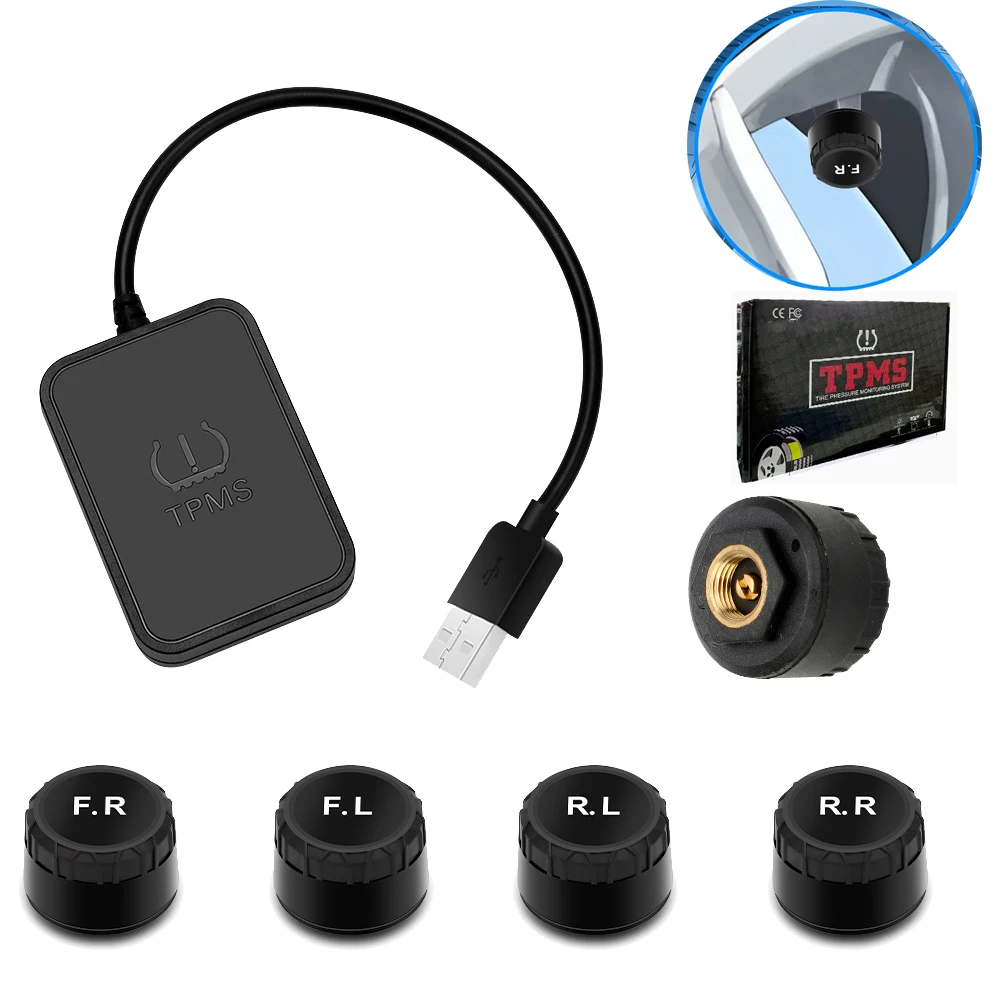 

Car Usb Tire Pressure Monitoring System Tpms Android Navigation Tire Pressure Wireless Monitor External Tire Pressure Detection