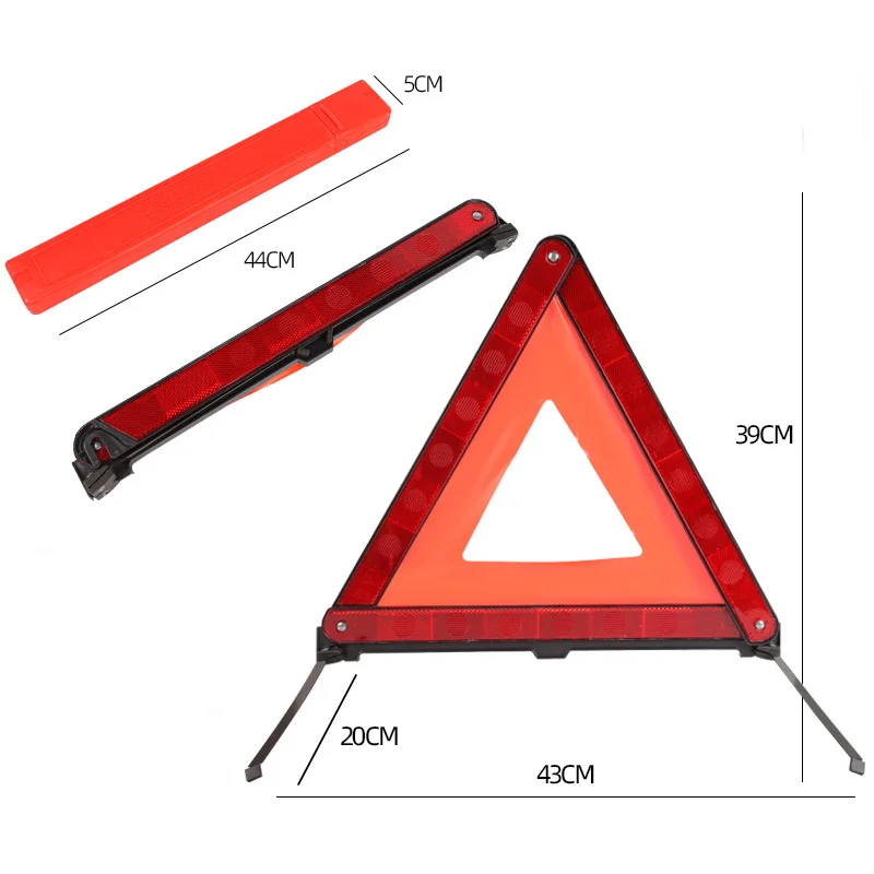 Car Tripod Warning Sign Foldable Triangle Emergency Breakdown Reflective Road Stop Sign Board Hazard SUV Van Bus Accessories