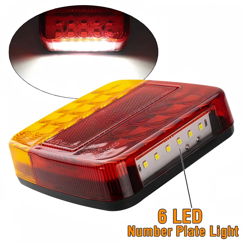 

2pcs Led Trailer Tail Light Dc 12v Waterproof Shockproof 20led Rv Atv Stop Indicator Truck Lamp Turn Signal Rear Lights Lighting