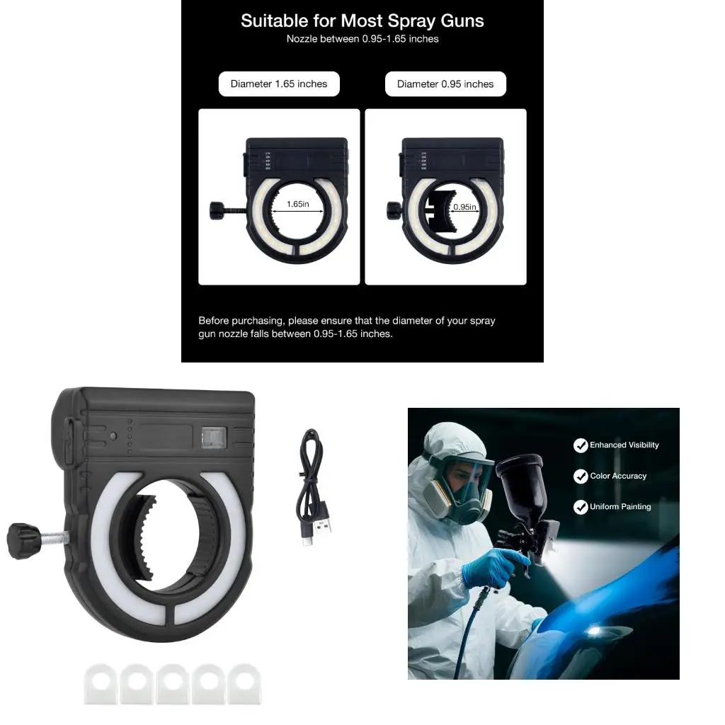 

Cordless Sprayer Guns Light Color Temperature 2700K-6500K Spotlights Adjustable