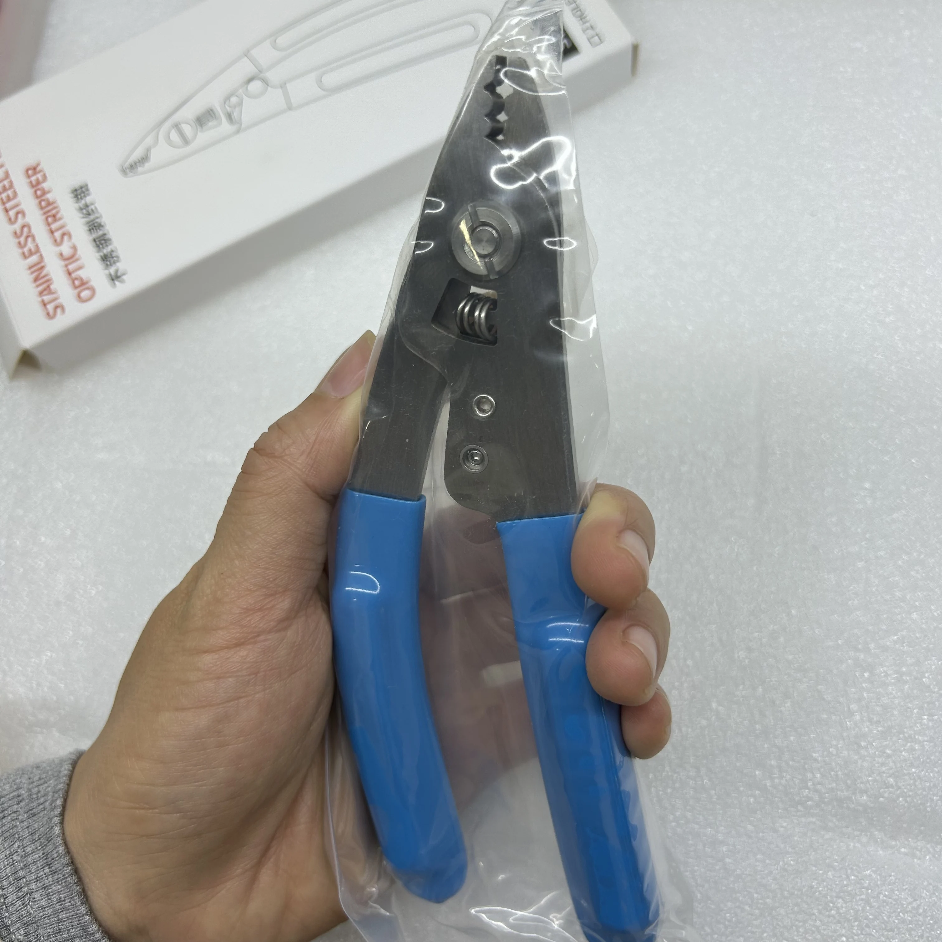 H3 Edelstahl-Faser-Abisolierzange mit drei Anschlüssen, FTTH-Werkzeug, Abisolierzange für Glasfaserkabel