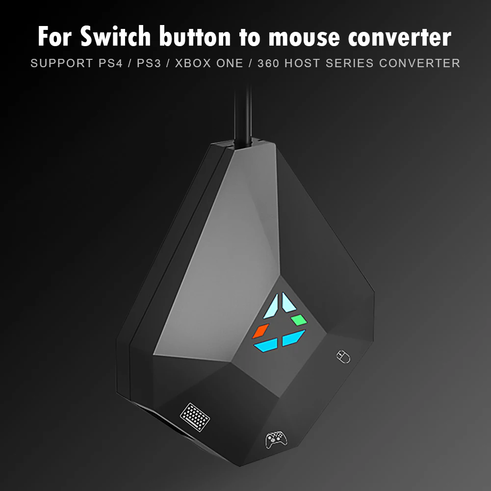 Muisadapter Klassieke kleuren en eenvoudig ontwerp USB-bekabelde gamecontroller-convertertoetsenbord voor Switch/Xbox/PS4