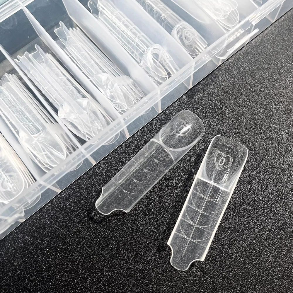 60/75/150 Space French Dual Forms 15 Sizes Clear Reusable Magic Caps Special Design Extension Tools Manicure Builder Gel Tips