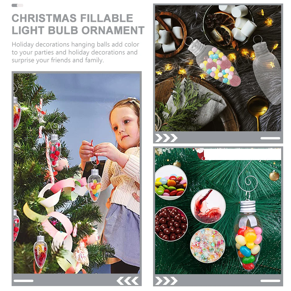 

12 Pcs Christmas Light Bulb Ball Accessories Plastic Bulbs Wedding Toy Clear Ornaments for Crafts