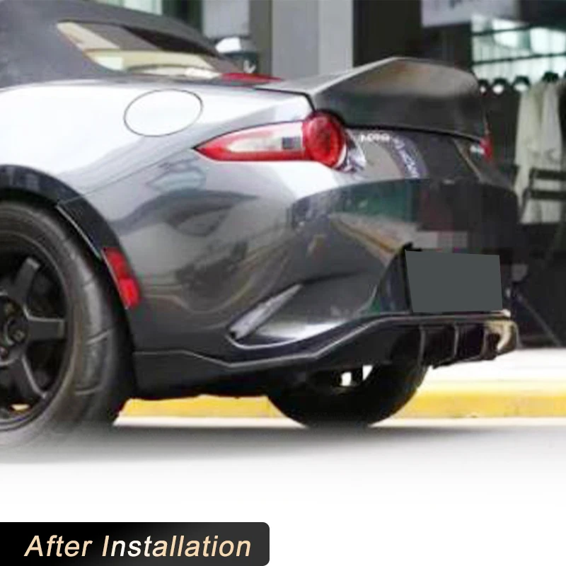 Car Rear Bumper Diffuser Splitters for Mazda MX5 MX-5 ND Miata 4th Generation PU Black Primer Car Rear Diffuser Tuning Diffuser