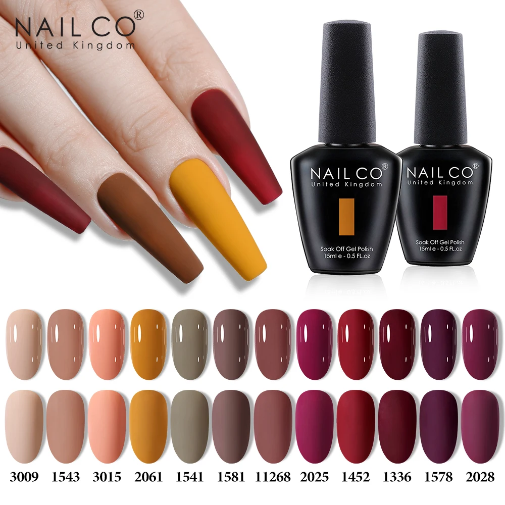 

﻿ NAILCO 15 мл осенне-зимняя серия гель-лак для ногтей винно-красный коричневый цвет маникюр полуперманентный замачиваемый УФ-гель-лак для дизайна ногтей ﻿