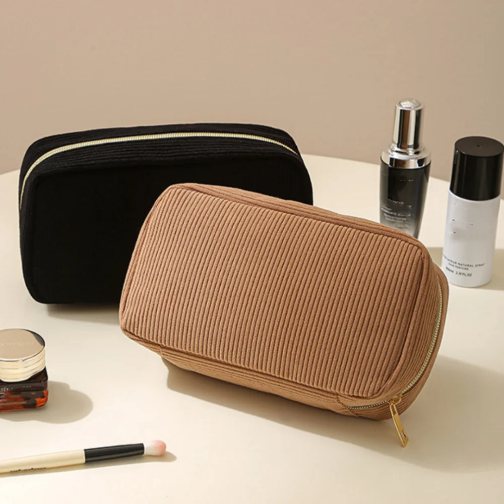 

Косметичка для хранения, стильная портативная косметичка, вельветовая косметичка, шикарная дорожная косметичка для спортзала, путешествий, ежедневного использования