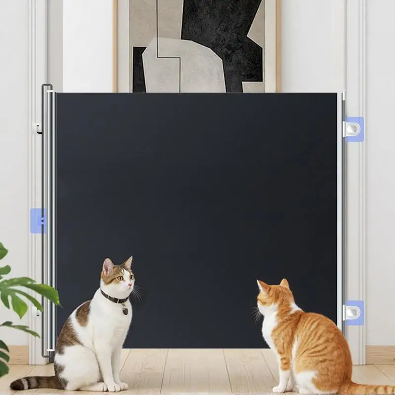 Retractable Dog Gate Foldable Retractable Baby Gates For Stairs Scratch-Resistant Barrier Lightweight Design For Indoor Room