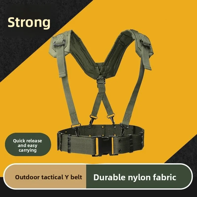 Outdoor Tactical Y-Shaped Shoulder Strap Alice Carry Gear Double Shoulder H-Hanging Belt Wide Battle Waist Seal S Belt Multif...