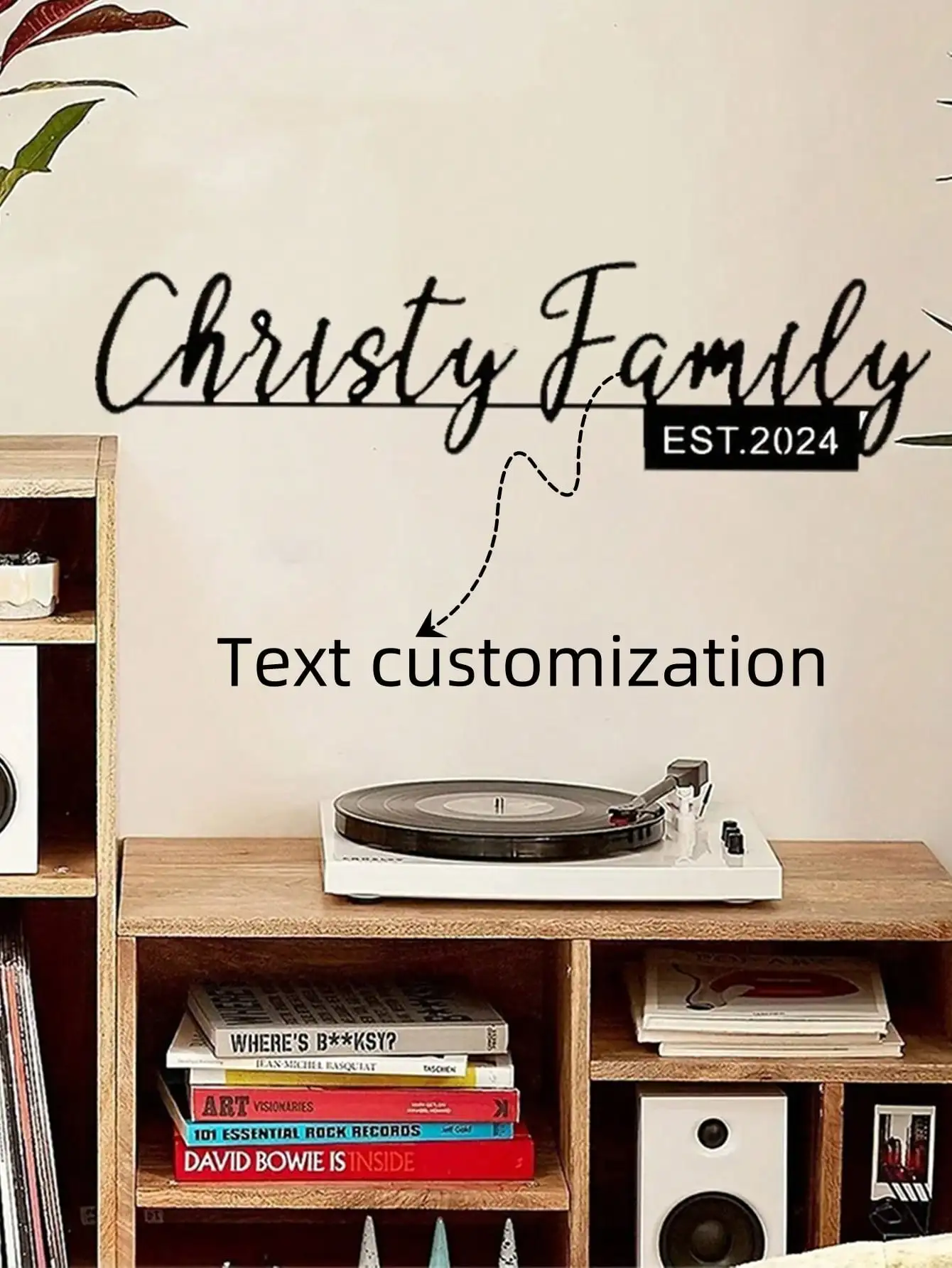 

Custom Metal Family Name Sign Classic Style Art Wall Decor Personalized Calligraphy Outdoor Ornament Gift