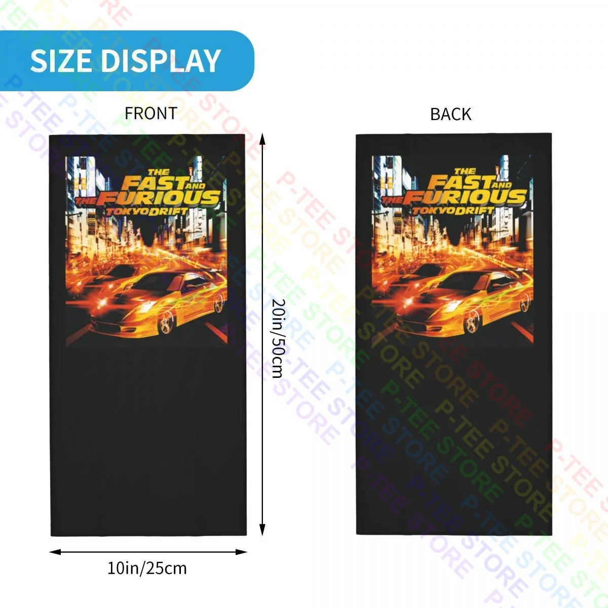 The Fast And The Furious Tokyo Drift Neck Gaiter Bandana bufanda máscara facial Unisex ciclismo de alta elasticidad