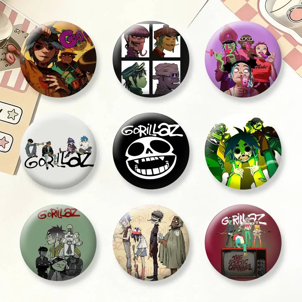 

G-Gorillaz Rock band Button Pins Backpack Clothing Decor Brooch Badge Jewelry Gifts for Kids