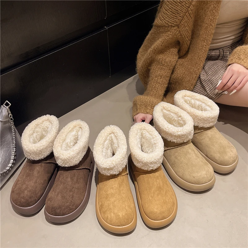 

Женская теплая хлопковая обувь. Зимние сапоги в стиле большого картофеля на флисовой подкладке.