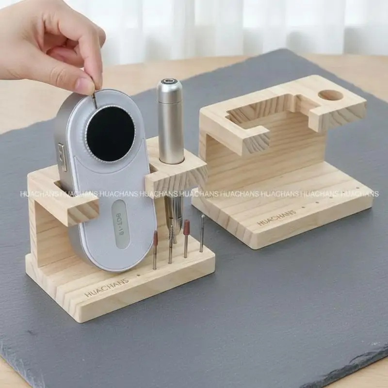 1Pcs Summer Nail Drill Machine Bits Wooden Holder Nail Training Nail Art Accessories DIY Manicure Storage Rack