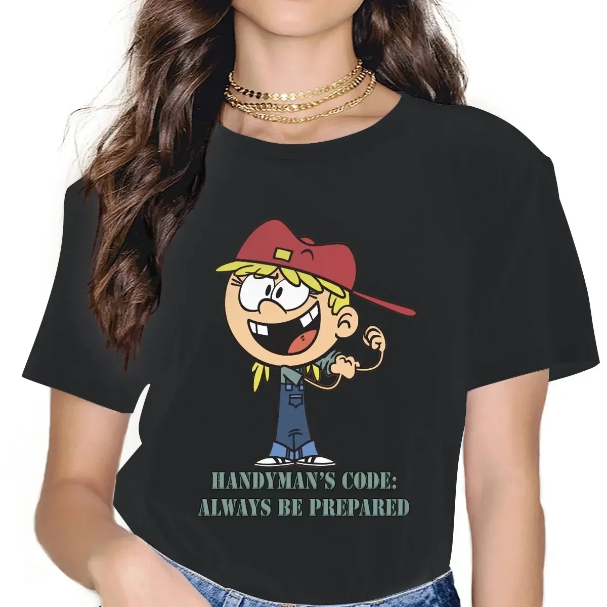 

Funny Lana Loud T-Shirts for Women Crewneck Pure Cotton T Shirts The Loud Houses Short Sleeve Tees Birthday Gift Tops