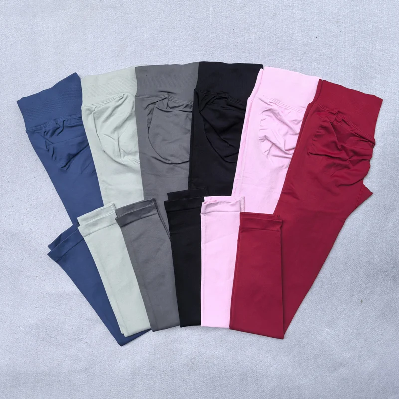 Seamless Yoga Legging for Women Scrunch Butt Lifting Gym Legging Workout Yoga Pants Low Ribbed Waistband Sports Tights image 2