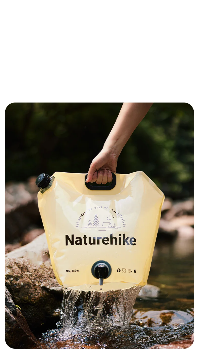 Naturehike Camping Drinking Water Bag 10L Large Capacity Portable Water Bag Folding Water Bucket Bag With Faucet Water Container