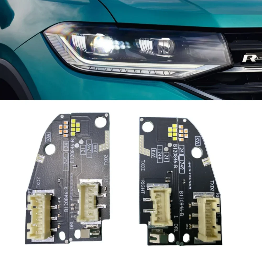 White DRL Board For 2020 VW T-CROSS Tcross LED Headlight Turn Signal Module Chip B120845-B B120846-B 2GM.998.479 2GM.998.478