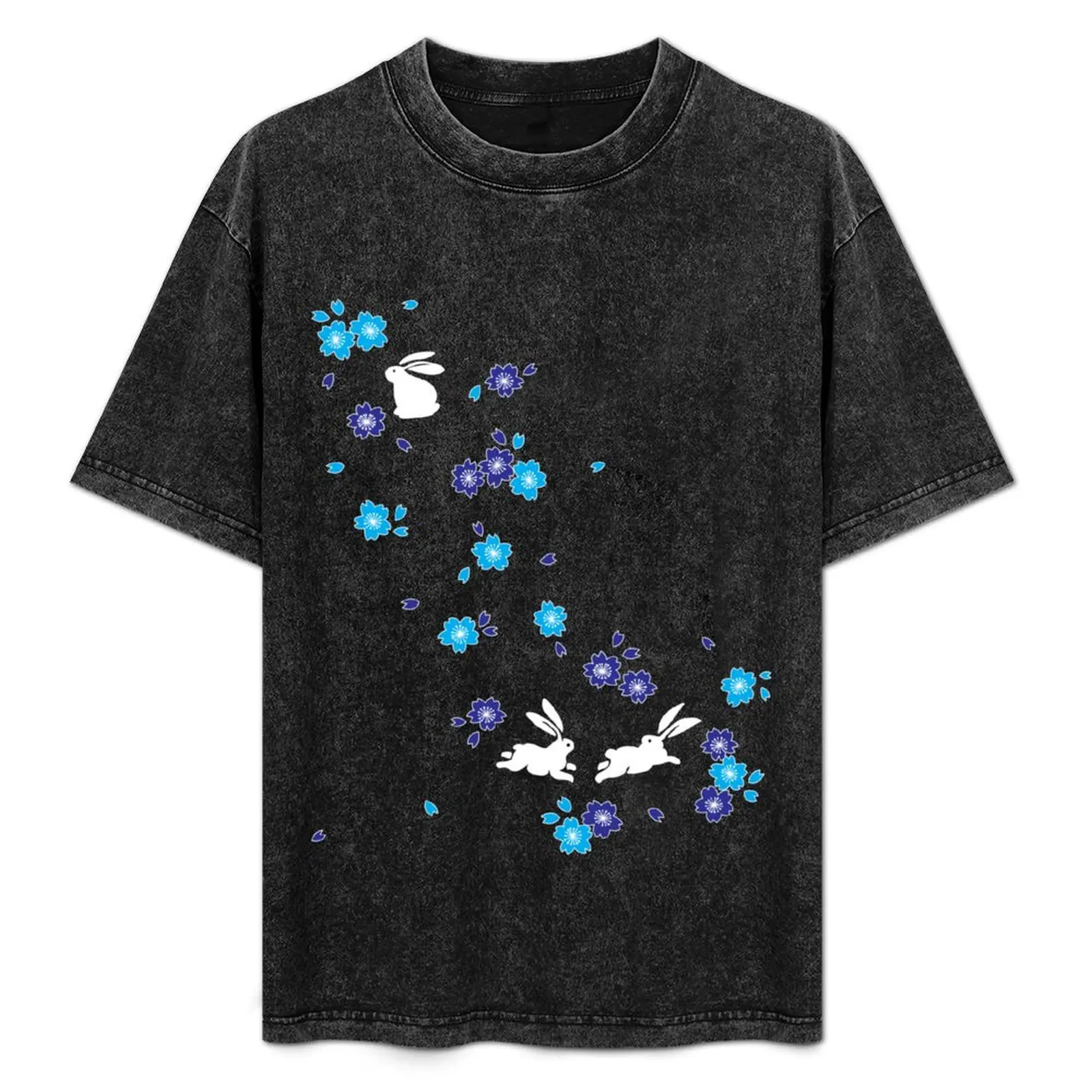 

Japanese Bunny - Blue T-Shirt Work Short Sleeve Cotton Top