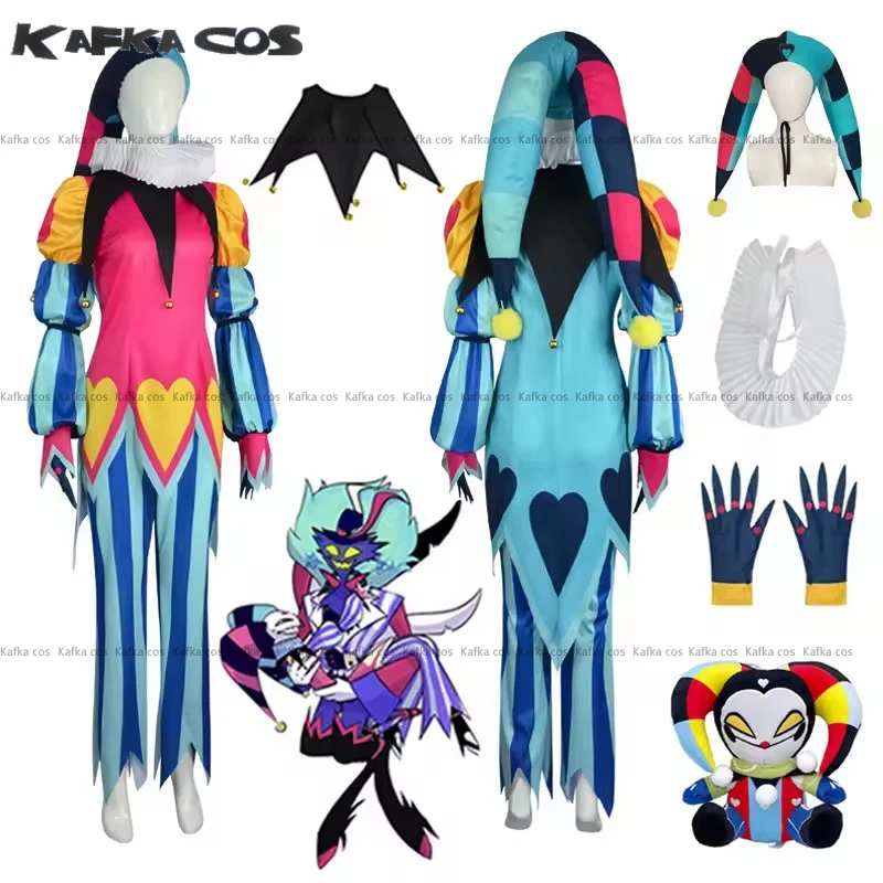 Fizzarolli คอสเพลย์เครื่องแต่งกายเสื้อกางเกงหมวกผ้าผูกคอถุงมือชุดผู้หญิงผู้ชายฮาโลวีนบทบาทเล่นเครื่องแต่งกาย